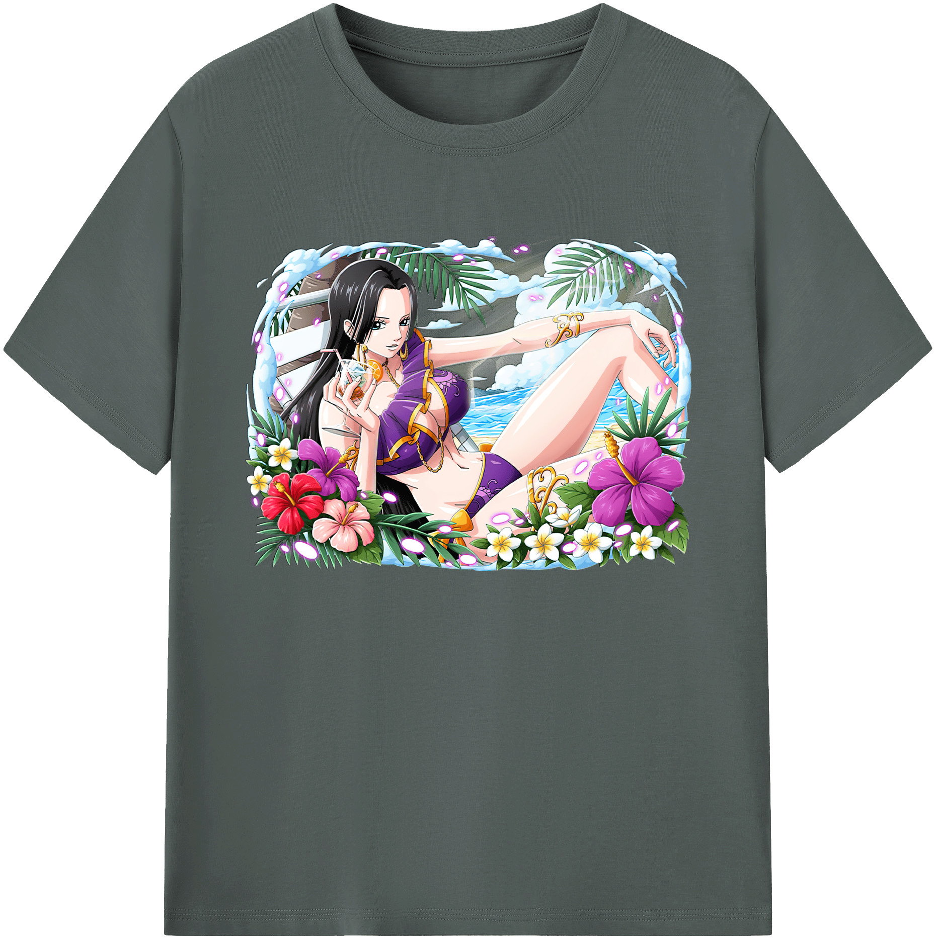 ワンピース ボア・ハンコック ONE PIECE Boa·Hancock 綿100％ メンズ半袖Tシャツ｜肌触りやわらか＆通気性